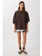 Oversize Basic Yumuşak Modal Sweatshirt LUB0249 Kahverengi 2