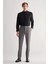 Füme Yan Cep Açık Paça Kendinden Desenli Slim Fit Pantolon 1003255152 2