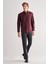 Bordo Yarım Italyan Yaka Uzun Kol Slim Fit Pamuklu Gömlek 1004255180 1
