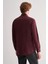 Bordo Yarım Italyan Yaka Uzun Kol Slim Fit Pamuklu Gömlek 1004255180 5