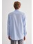 Mavi Sert Yaka Uzun Kol Easy To Iron Comfort Fit Pamuklu Gömlek 1004255182 5