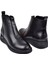 Hakiki Deri Önü Lastikli Dolgu Taban Kadın Bot BEE-5068 Siyah 5