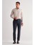 Lacivert Yan Cep Açık Paça Kendinden Desenli Slim Fit Pantolon 1003255152 2