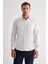 Beyaz Yarım Italyan Yaka Uzun Kol Cepsiz Slim Fit Cls Gömlek 1004255174 1