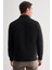 Siyah Kaşe Kolej Yaka Düz Yırtmaçsız Tam Astar Comfort Fit Classic Mont 1007245159 5