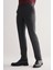 Koyu Antrasit Yan Cep Açık Paça Kendinden Desenli Slim Fit Pantolon 1003255152 3