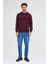 Bordo Uzun Kol Bisiklet Yaka Düz Pamuklu Comfort Fit Sweatshirt 1013255150 2