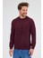 Bordo Uzun Kol Bisiklet Yaka Düz Pamuklu Comfort Fit Sweatshirt 1013255150 3
