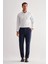 Lacivert Yan Cep Düz Paça Pamuklu Comfort Fit Chino Casual Pantolon 1003255167 2