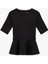 Slim Fit Kısa Kollu Bisiklet Yaka Peplum Bluz 1