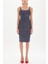 Mavi Askılı Dar Kesim Mini Örme Elbise 91967 1