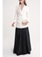 Siyah Yüksek Bel Büzgülü Uzun Etek 81317 1