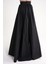 Siyah Yüksek Bel Büzgülü Uzun Etek 81317 4