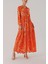 Turuncu Kemerli Rahat Gömlek Elbise 94389 6