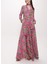 Pembe Godeli V Yaka Uzun Elbise 94171 1