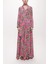 Pembe Godeli V Yaka Uzun Elbise 94171 2