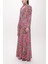 Pembe Godeli V Yaka Uzun Elbise 94171 3