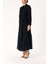 Siyah Büzgülü Uzun Elbise 94337 3