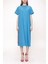 Mavi Bol Kesimli Kısa Kollu Elbise 93389 6