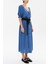 Mavi V Yaka Uzun Elbise 92761 10