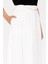 Beyaz Lastik ve Büzgü Detaylı Etek 81089 4