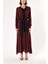 Bordo Düğme Detaylı Elbise 93486 2