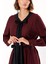 Bordo Düğme Detaylı Elbise 93486 5
