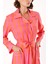 Pembe Biyeli ve Kemerli Gömlek Elbise 94029 5