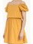Hardal Beli Lastikli Poplin Mini Elbise 91678 3