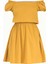 Hardal Beli Lastikli Poplin Mini Elbise 91678 5