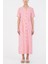 Pembe Kısa Kollu Midi Elbise 92852 1