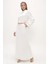 Beyaz Fermuar Detaylı Elbise 93482 4