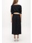 Siyah V Yaka Uzun Elbise 92761 4