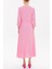 Pembe V Yaka Uzun Elbise 92840 9