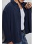 Erkek Oversize Uzun Kollu Basic Gömlek Lacivert 3