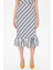 Çizgili Diz Altı Düz Dar Etek 81124 2