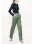 Yeşil Beli Lastikli Bol Kesim Pantolon 41609 5