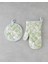 Greenery Pamuk Polyester 2 Parça Mutfak Seti 17X30 CM+20X20 cm Beyaz - Yeşil 1