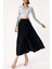 Siyah Piliseli Midi Boy Etek 81275 6
