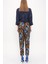 Desenli Beli Lastikli Bol Kesim Pantolon 41608 4