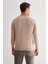 Açık Bej V Yaka Uzun Kol Cepsiz Comfort Fit Classic Yünlü Triko Kazak 1012255002 5
