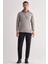 Gri Fermuarlı Yarım Balıkçı Uzun Kol Cepsiz Comfort Fit Casual Pamuklu Triko Kazak 1012255204 2