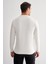 Ekru Uzun Kol Bisiklet Yaka Cepsiz Slim Fit Triko 1012255151 10
