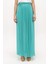 Su Yeşili Piliseli Şifon Etek 80513 7