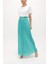 Su Yeşili Piliseli Şifon Etek 80513 10