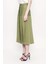 Haki Pile Detaylı Uzun Etek 81178 3