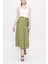Haki Pile Detaylı Uzun Etek 81178 5