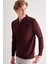 Bordo Polo Yaka Cepsiz Comfort Fit Classic Pamuklu Triko Kazak 1012255007 3