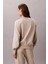 Kadın Regular Kalıp Bisiklet Yaka Sweatshirt - Bej 2