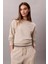 Kadın Regular Kalıp Bisiklet Yaka Sweatshirt - Bej 4